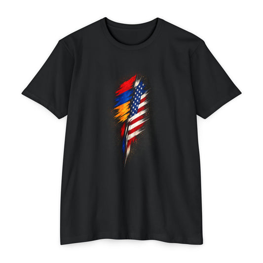 Armenian & American Flag Feather Tee